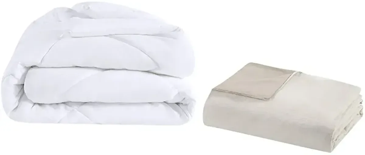 Clean Spaces Dover Natural 5 Piece Organic Cotton Oversized Comforter Cover Set w/removable insert