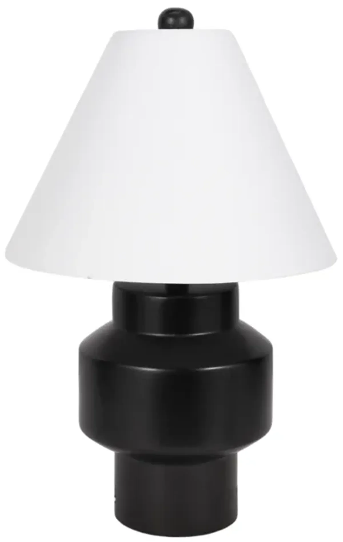 22" Modern Cylinder Table Lamp, Black