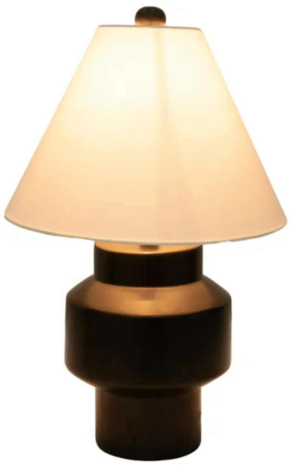 22" Modern Cylinder Table Lamp, Black