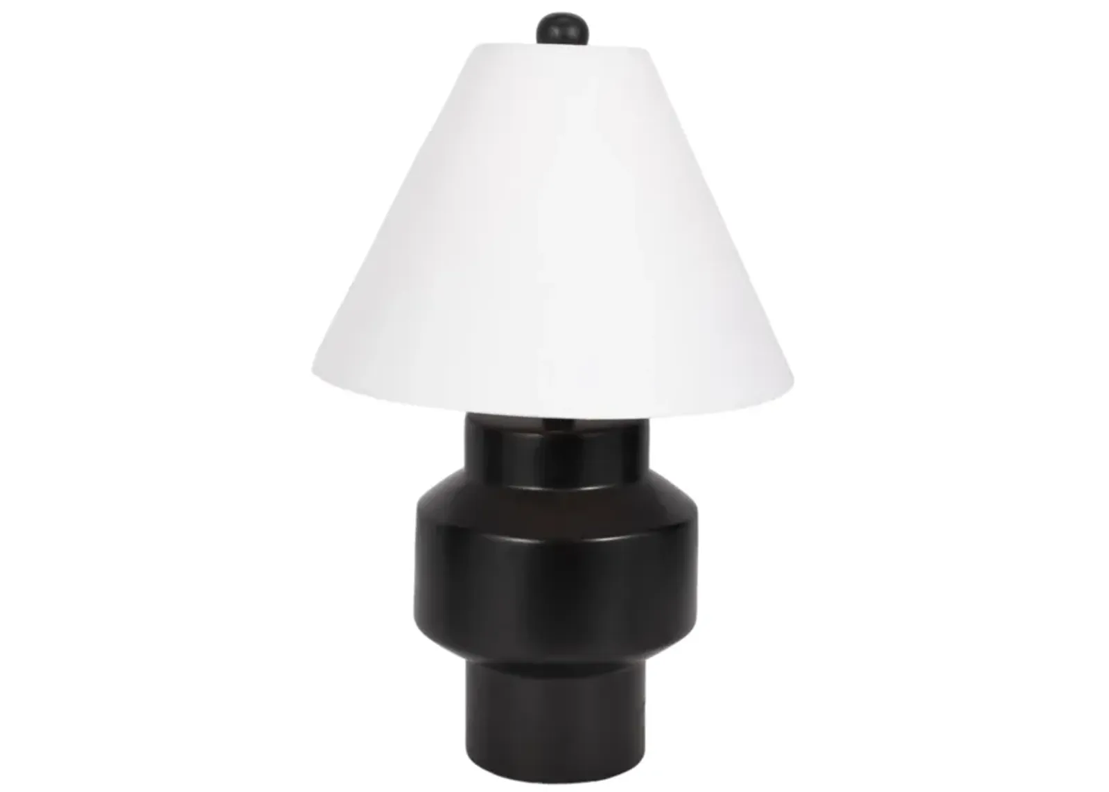 22" Modern Cylinder Table Lamp, Black