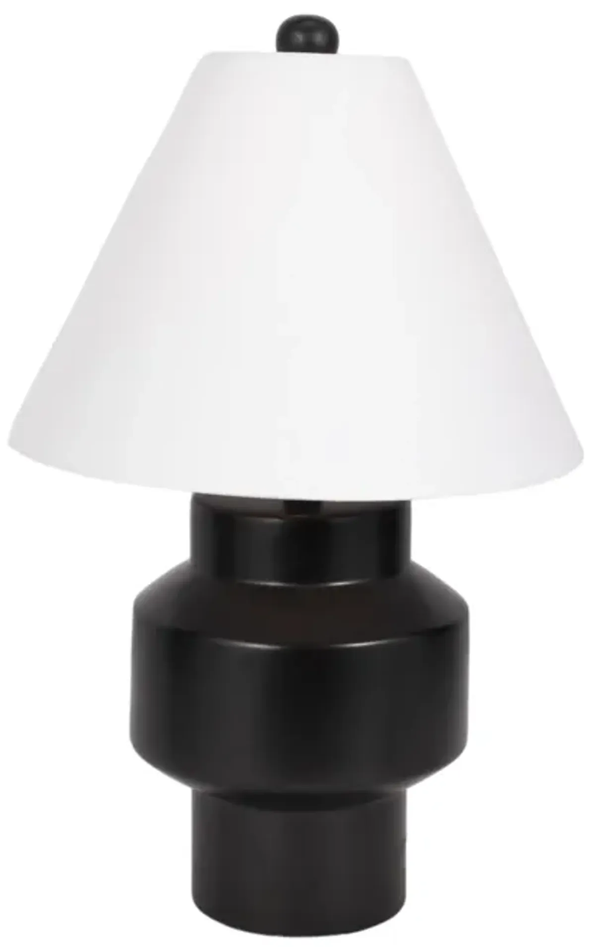 22" Modern Cylinder Table Lamp, Black