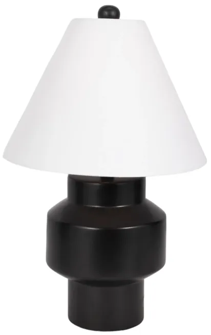 22" Modern Cylinder Table Lamp, Black