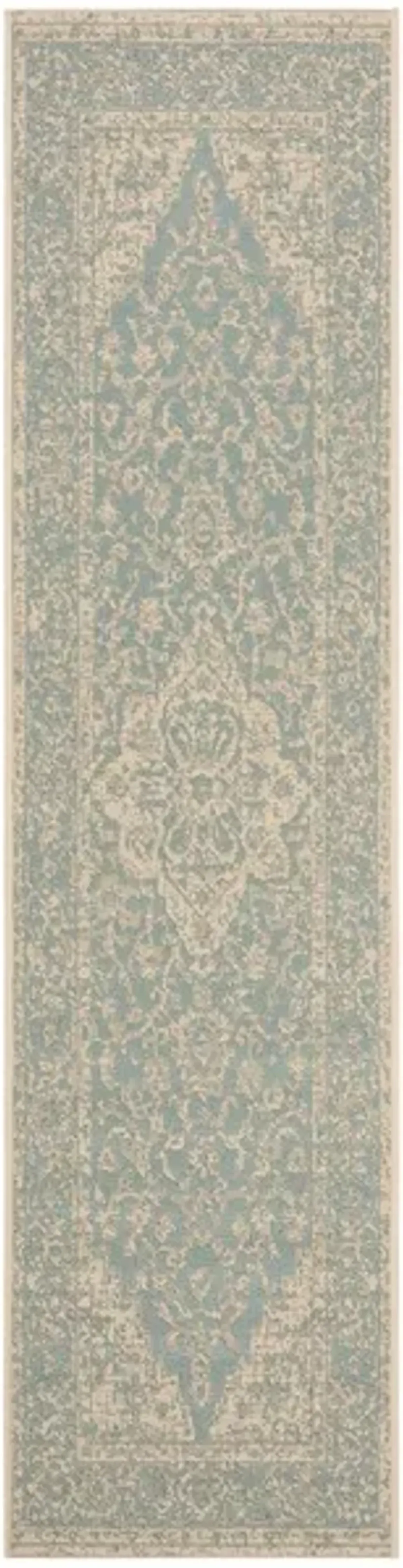 LINDEN 137 Collection LND137K-28 Aqua / Cream 2'-2" X 8'