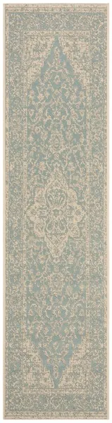 LINDEN 137 Collection LND137K-28 Aqua / Cream 2'-2" X 8'