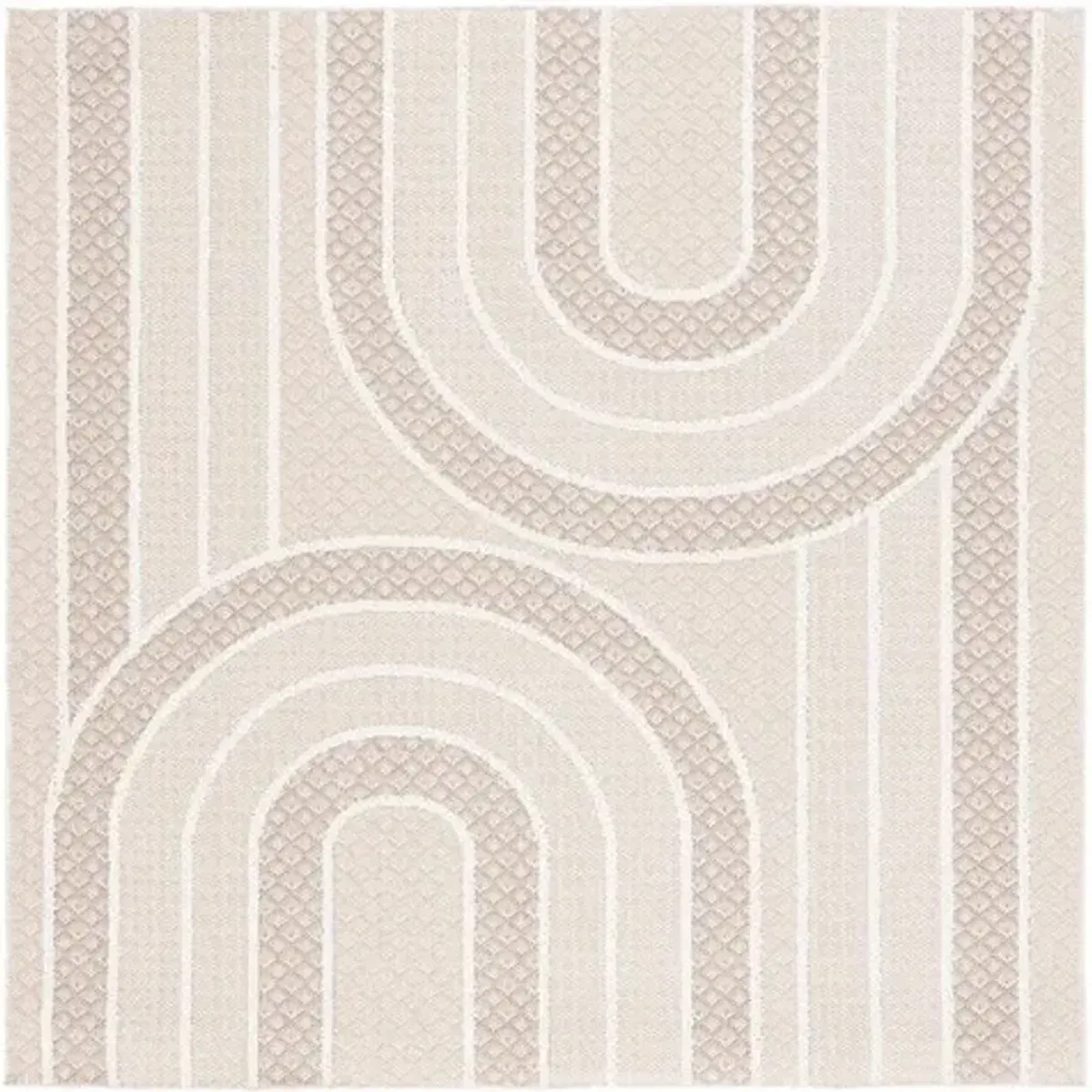 GLOBAL 412 Beige 6'-7' X 6'-7' Square Square Rug