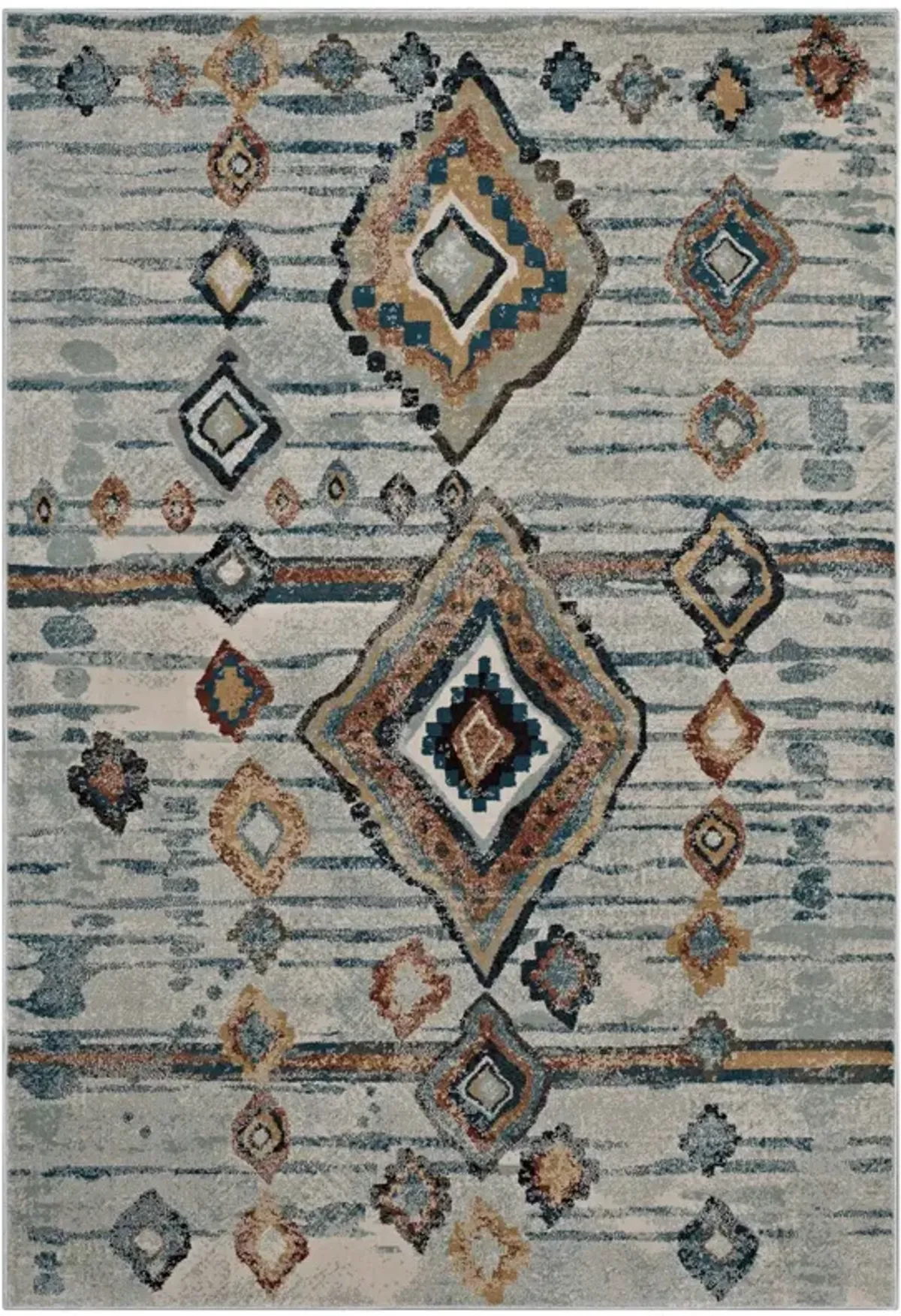 Jenica Distressed Moroccan Tribal Abstract Diamond 5x8 Area Rug