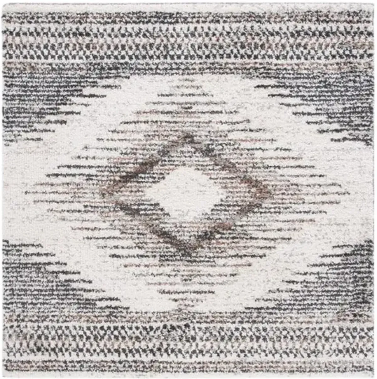JERICHO SHAG 110 Black  5'-3' X 5'-3' Square Square Rug
