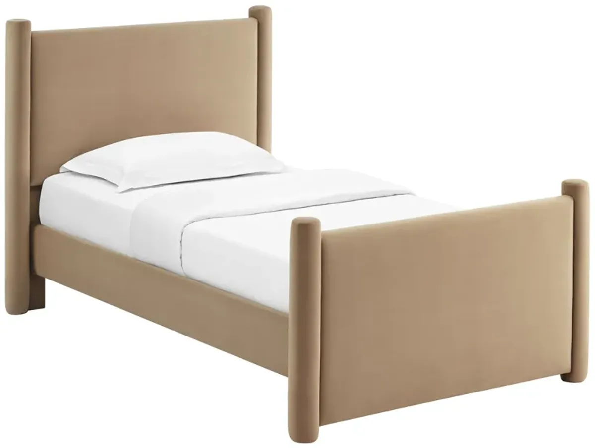 Rael Performance Velvet Twin Platform Bed