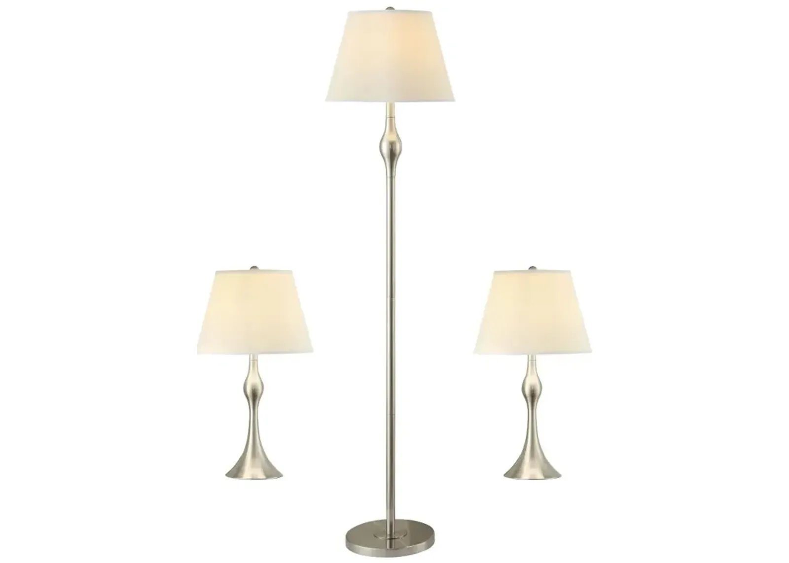 Griffin 3-piece Slender Lamp Set Brushed Nickel