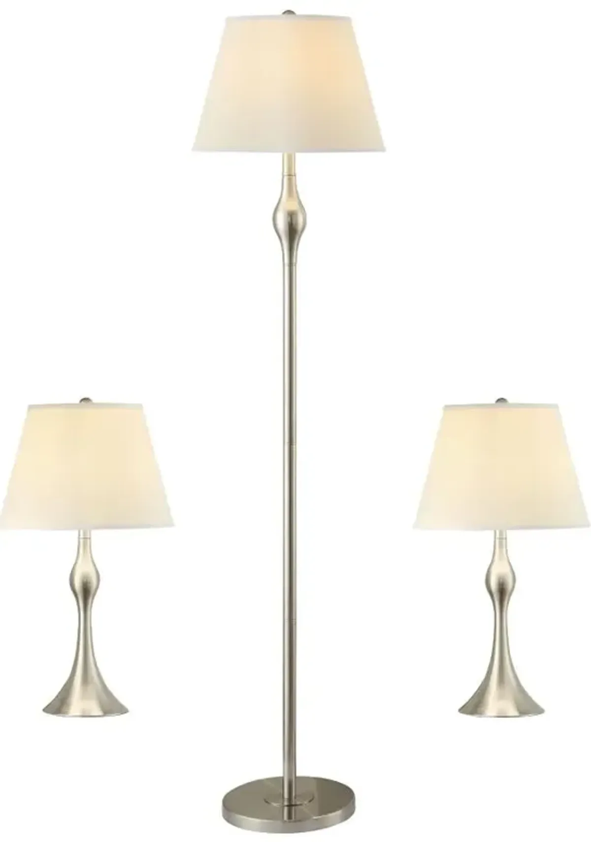 Griffin 3-piece Slender Lamp Set Brushed Nickel