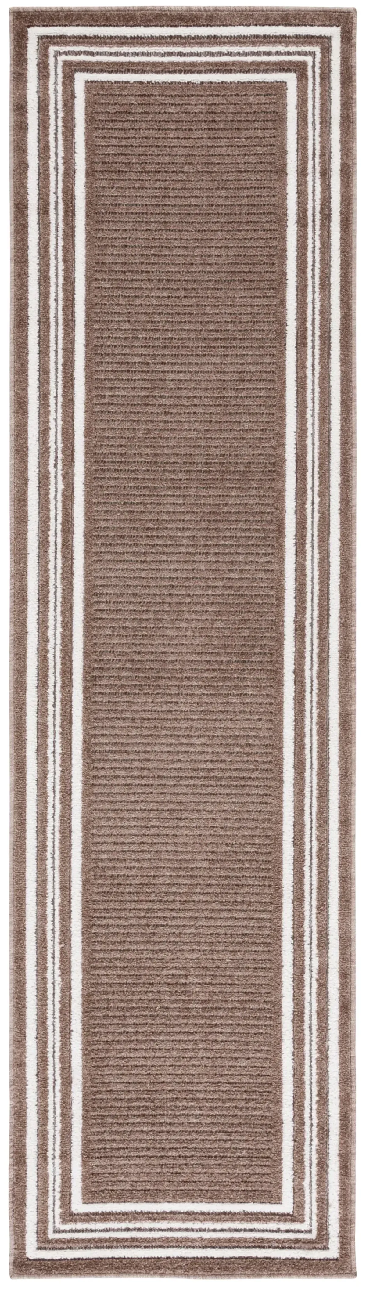 CABANA 634 BROWN  2'-2' x 8' Runner Rug