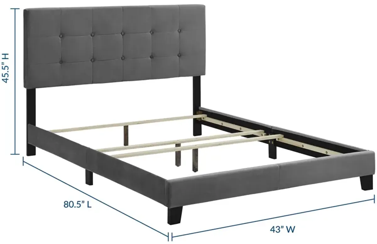 Amira Twin Performance Velvet Bed