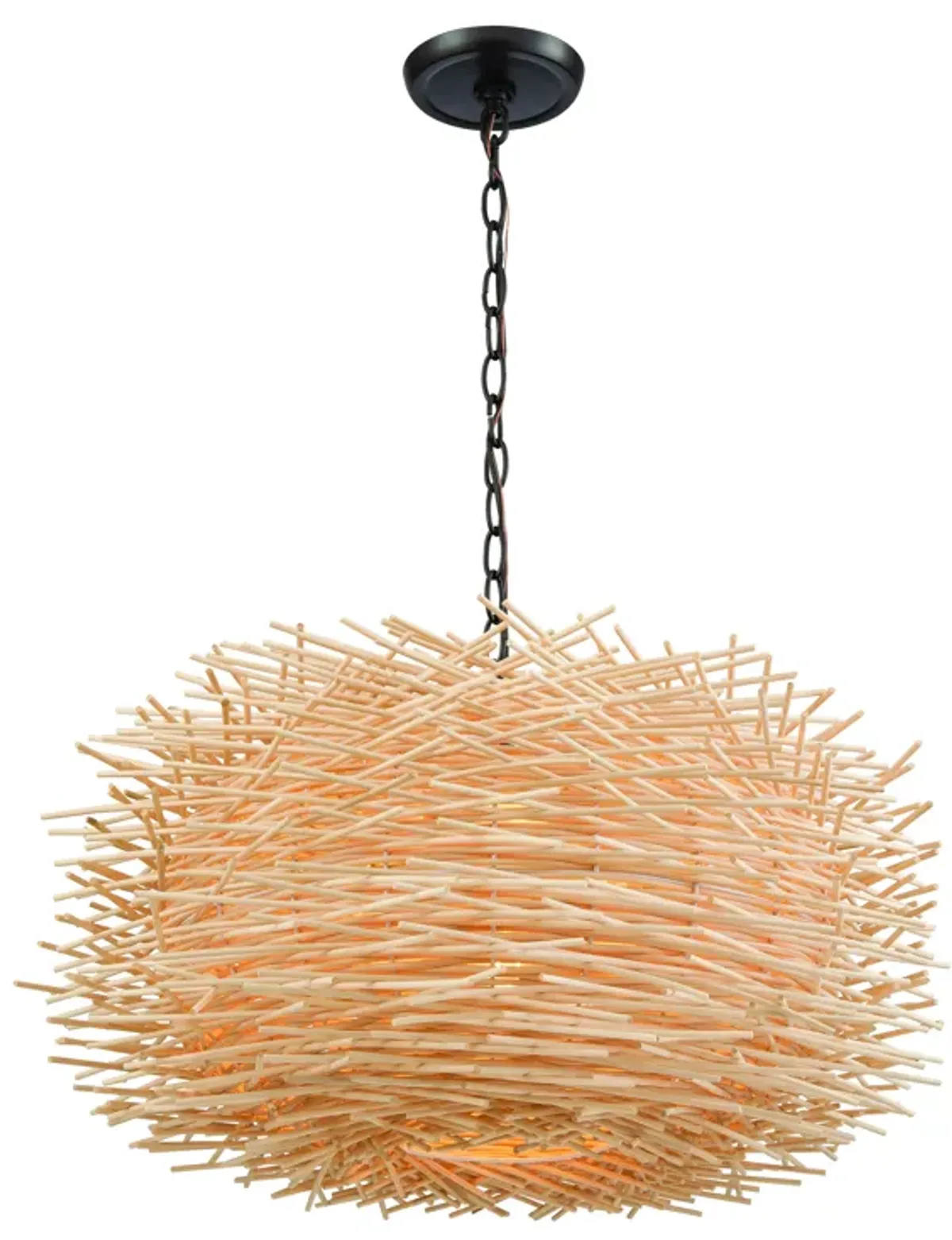 Bamboo Nest 23" Wide 3-Light Chandelier - Oil Rubbed Bronze