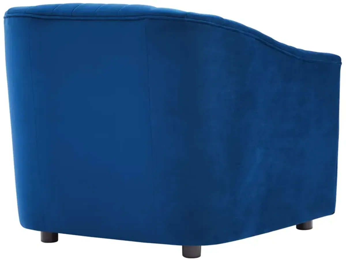 Announce Performance Velvet Channel Tufted Armchair