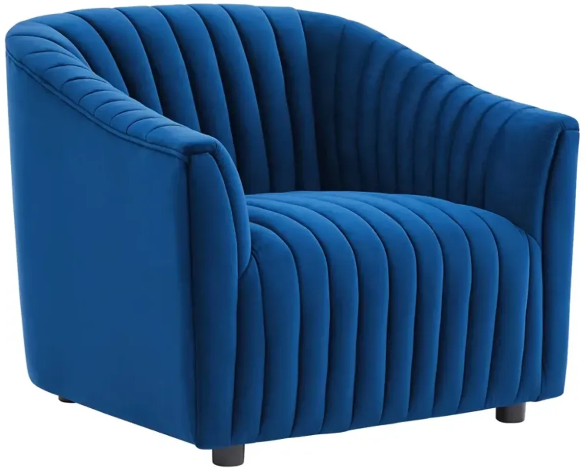 Announce Performance Velvet Channel Tufted Armchair