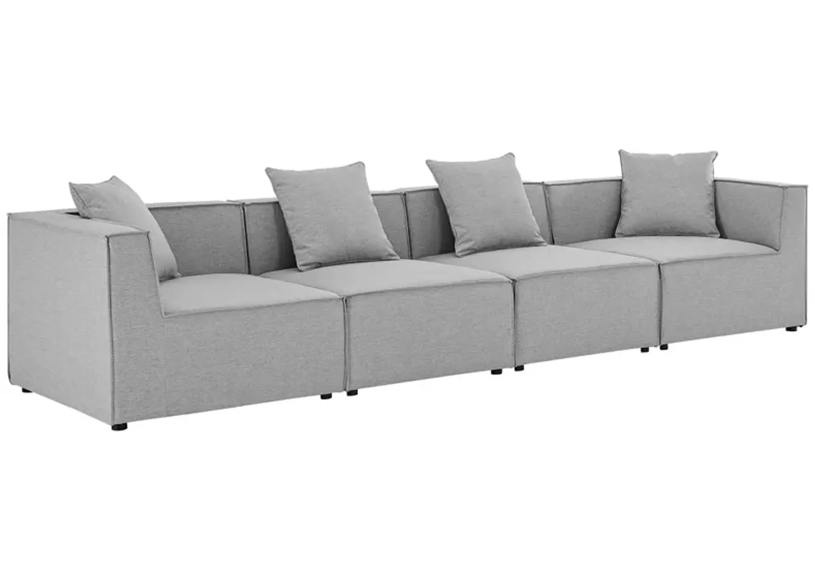 Saybrook Outdoor Patio Upholstered 4-Piece Sectional Sofa