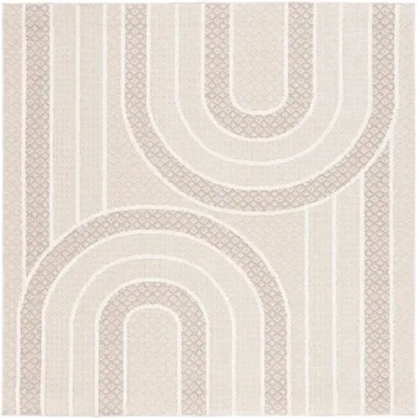 GLOBAL 412 Beige 6'-7' X 6'-7' Square Square Rug