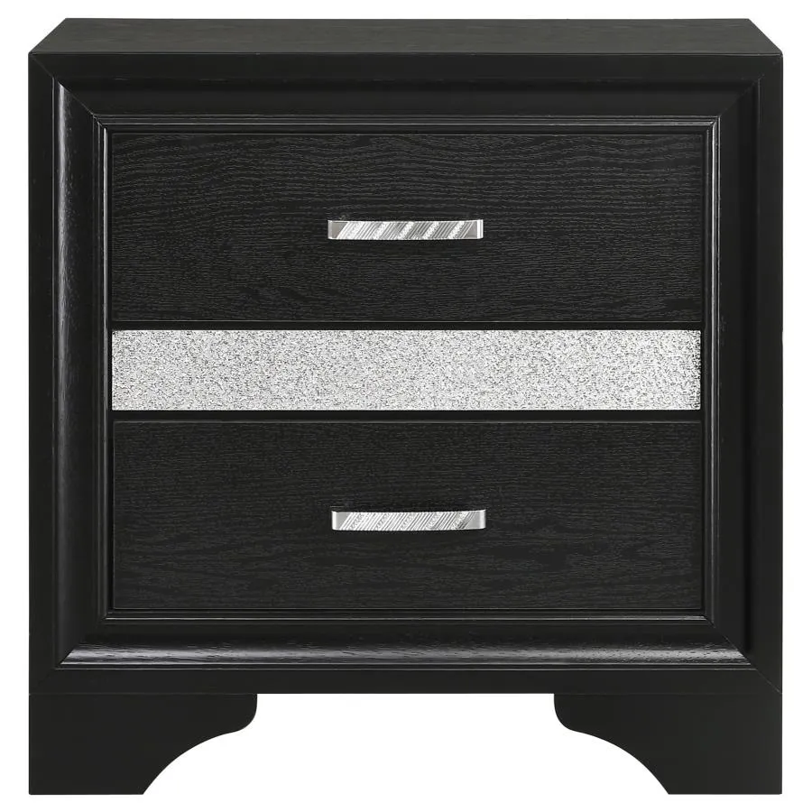 Miranda 2-drawer Nightstand Tray Black