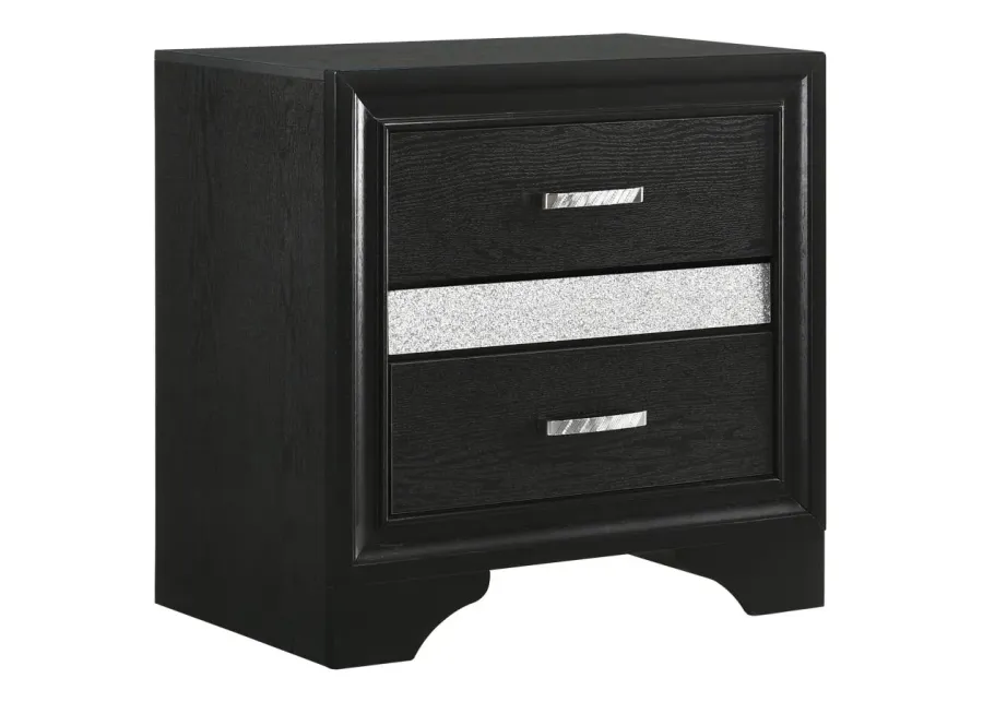 Miranda 2-drawer Nightstand Tray Black