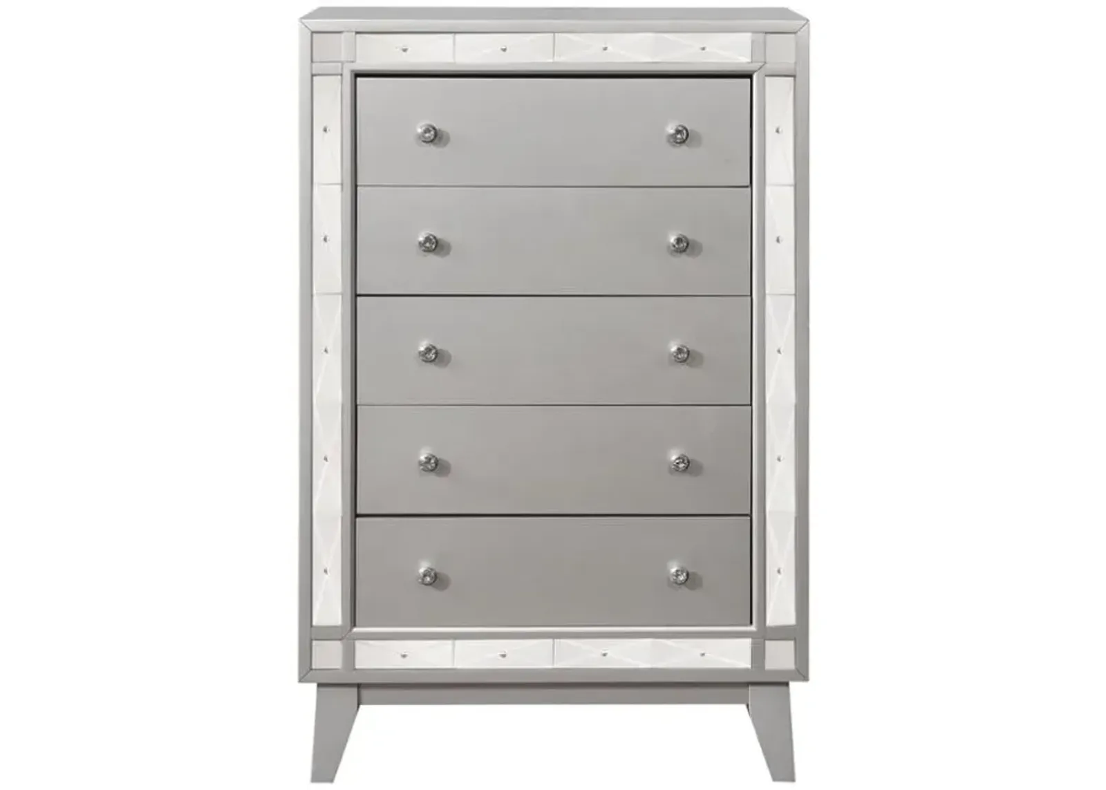 Leighton 5-drawer Chest Metallic Mercury