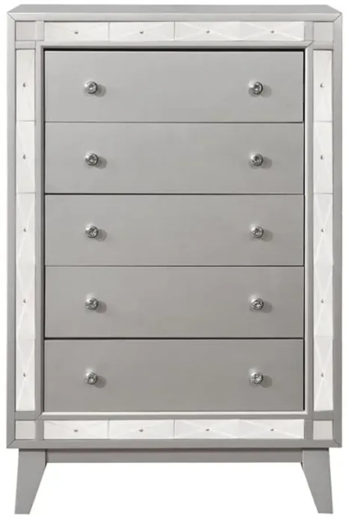 Leighton 5-drawer Chest Metallic Mercury