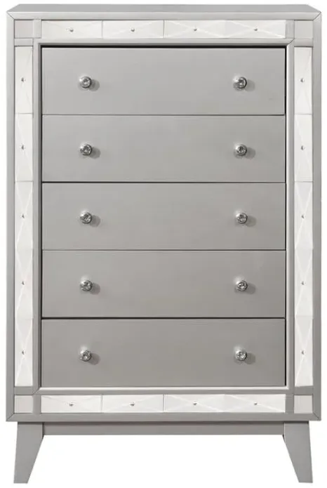 Leighton 5-drawer Chest Metallic Mercury