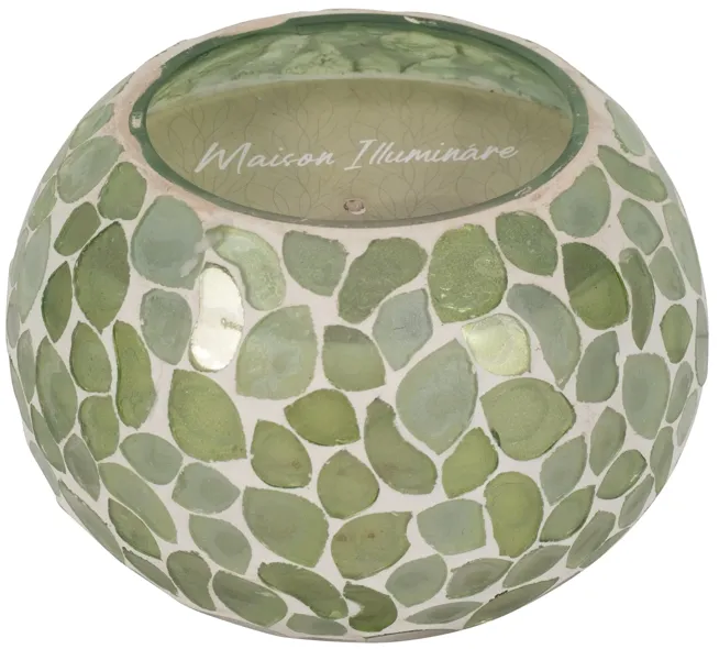 Glass, 5" 19 Oz Mosaic Scented Candle, Light Green