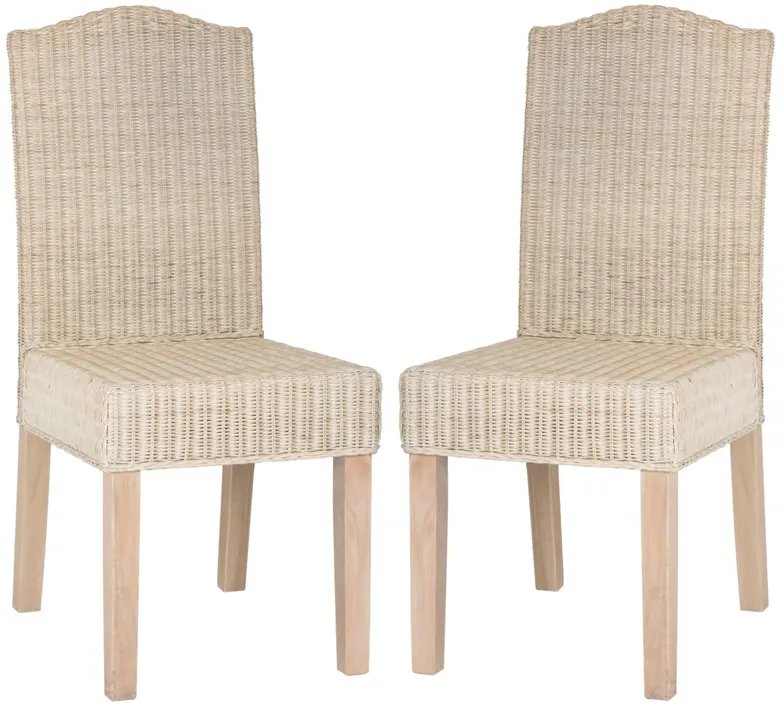 ODETTE 19''H WICKER DINING CHAIR - Set of 2