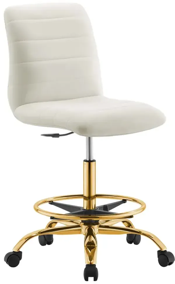 Ripple Armless Performance Velvet Drafting Chair