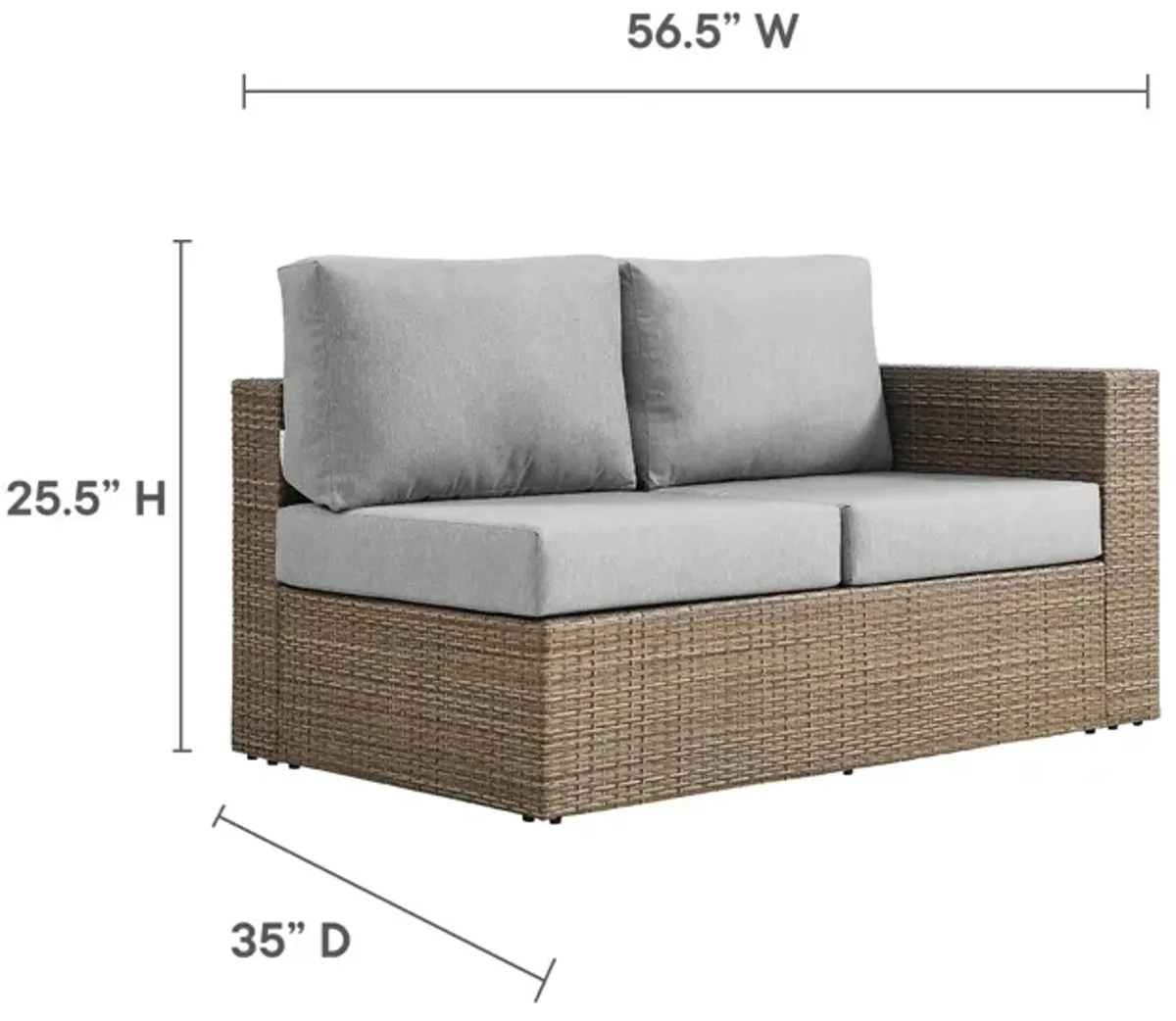 Convene Outdoor Patio Outdoor Patio Right-Arm Loveseat