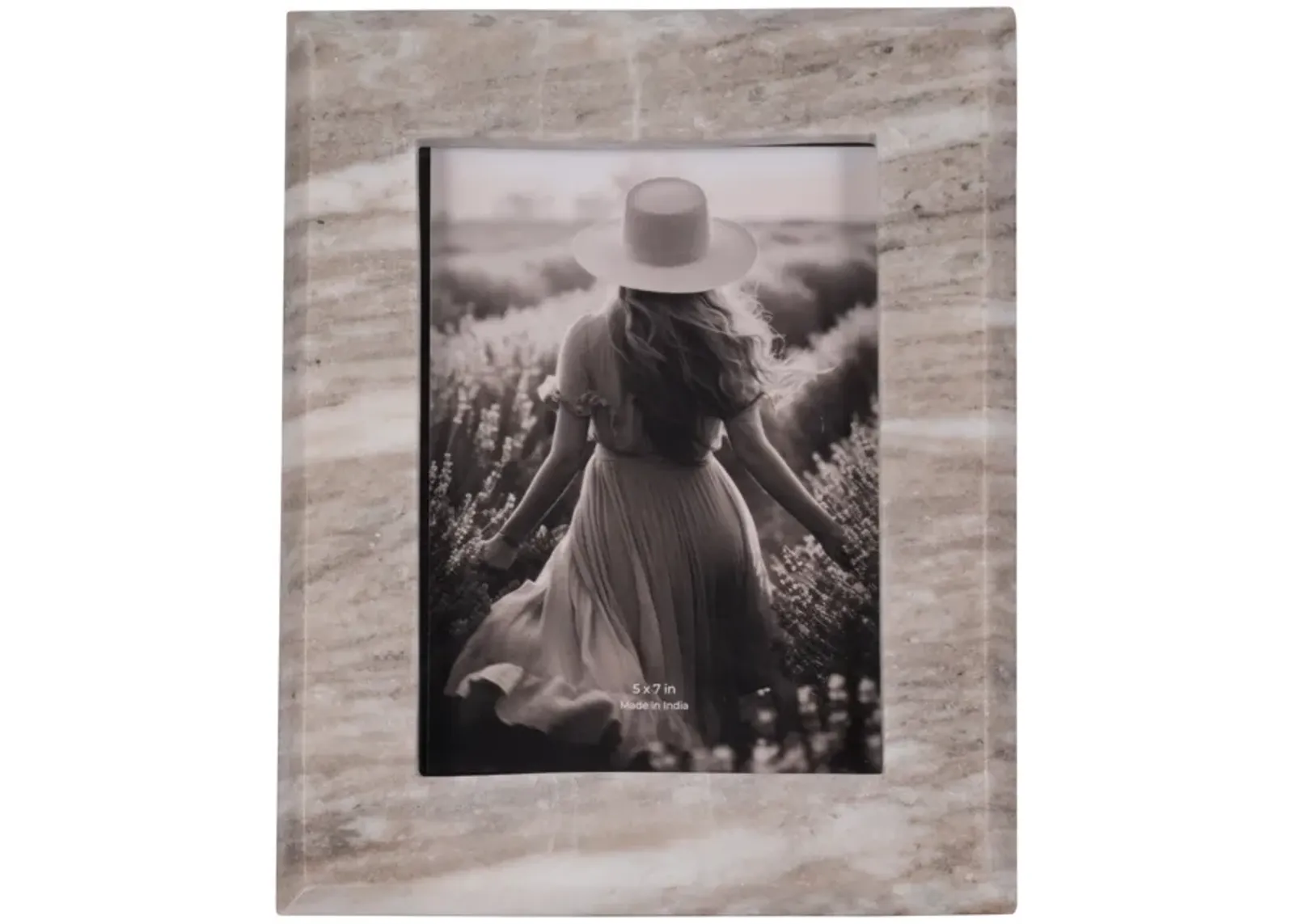 5x7 Curved Marble Photo Frame, Mocha