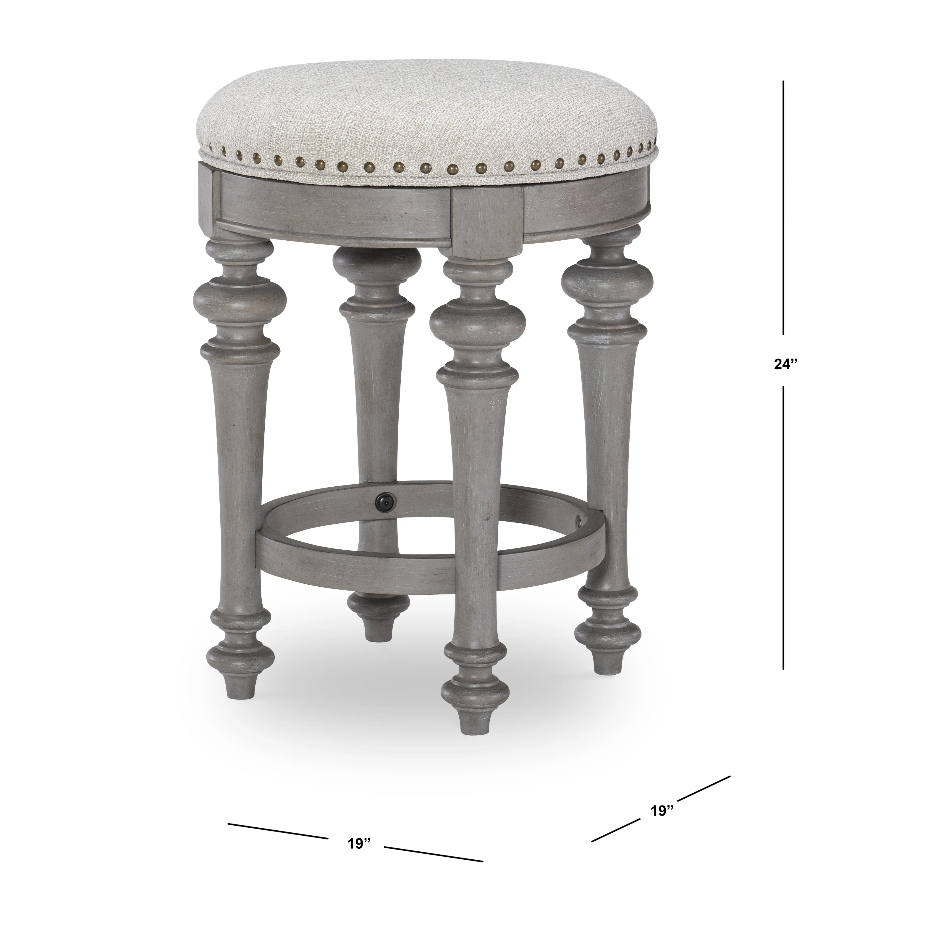 Kingston (Sandalwood Brown + Tweed Gray) Stool