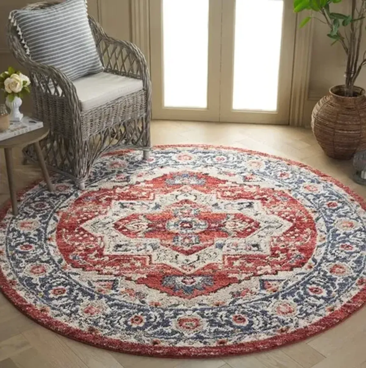 LUNA 105 Multi 6'-7' X 6'-7' Round Round Rug