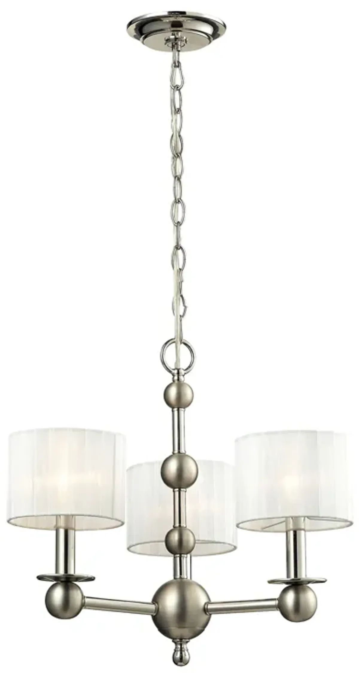 Meridian 19" Wide 3-Light Chandelier - Polished Nickel