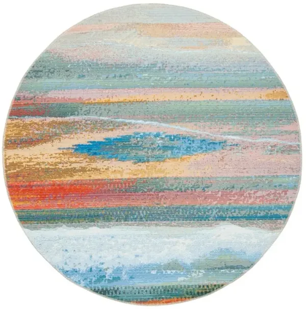 BARBADOS 585 Blue 8' X 8' Round Round Rug