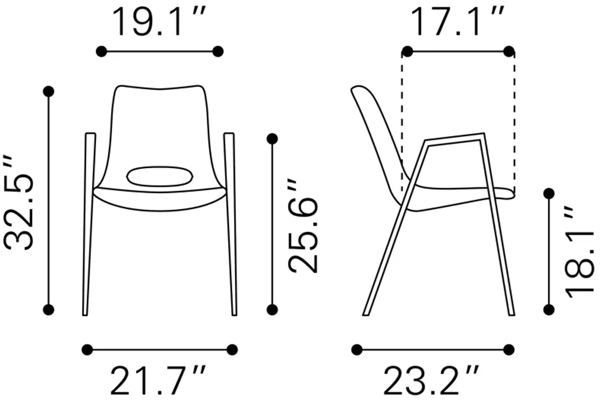 Desi Dining Chair (Set of 2) White