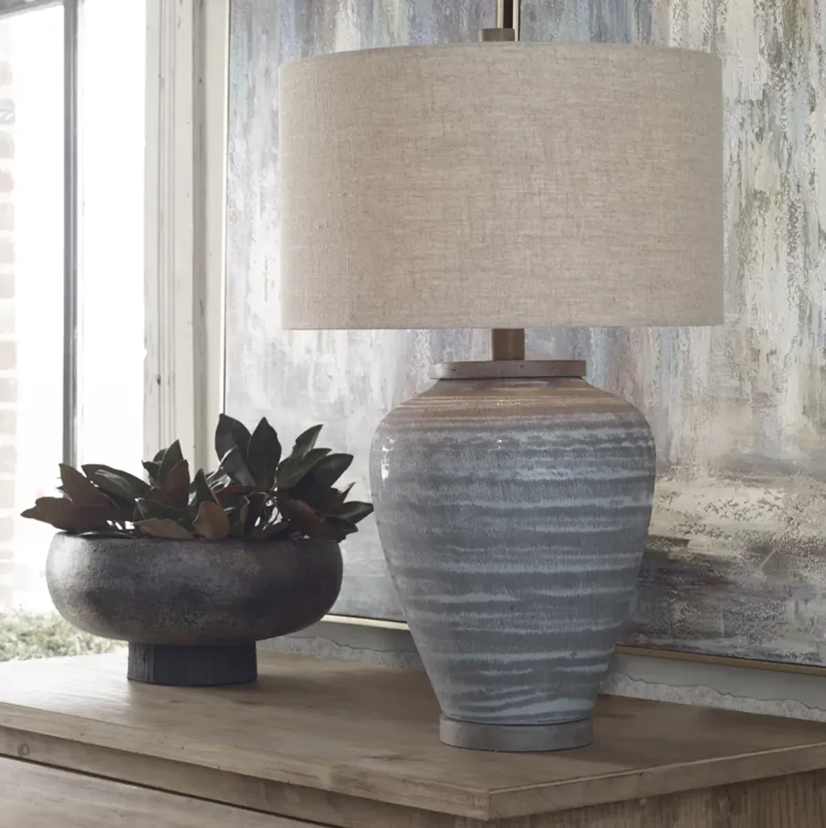 Pelia Light Aqua Table Lamp