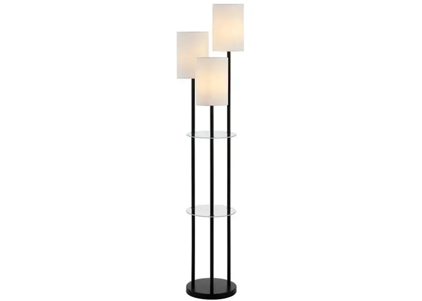 SOREN GLASS AND IRON FLOOR LAMP 