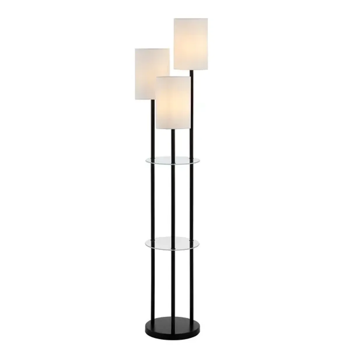 SOREN GLASS AND IRON FLOOR LAMP 