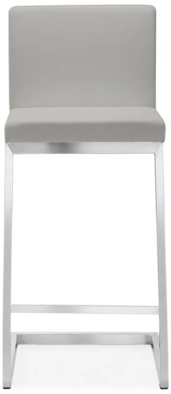 parma light grey stainless steel counter stool (set of 2)