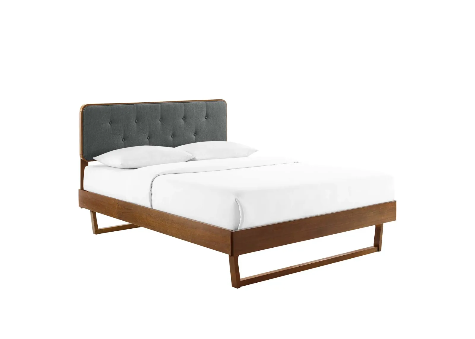 Bridgette Queen Wood Platform Bed With Angular Frame