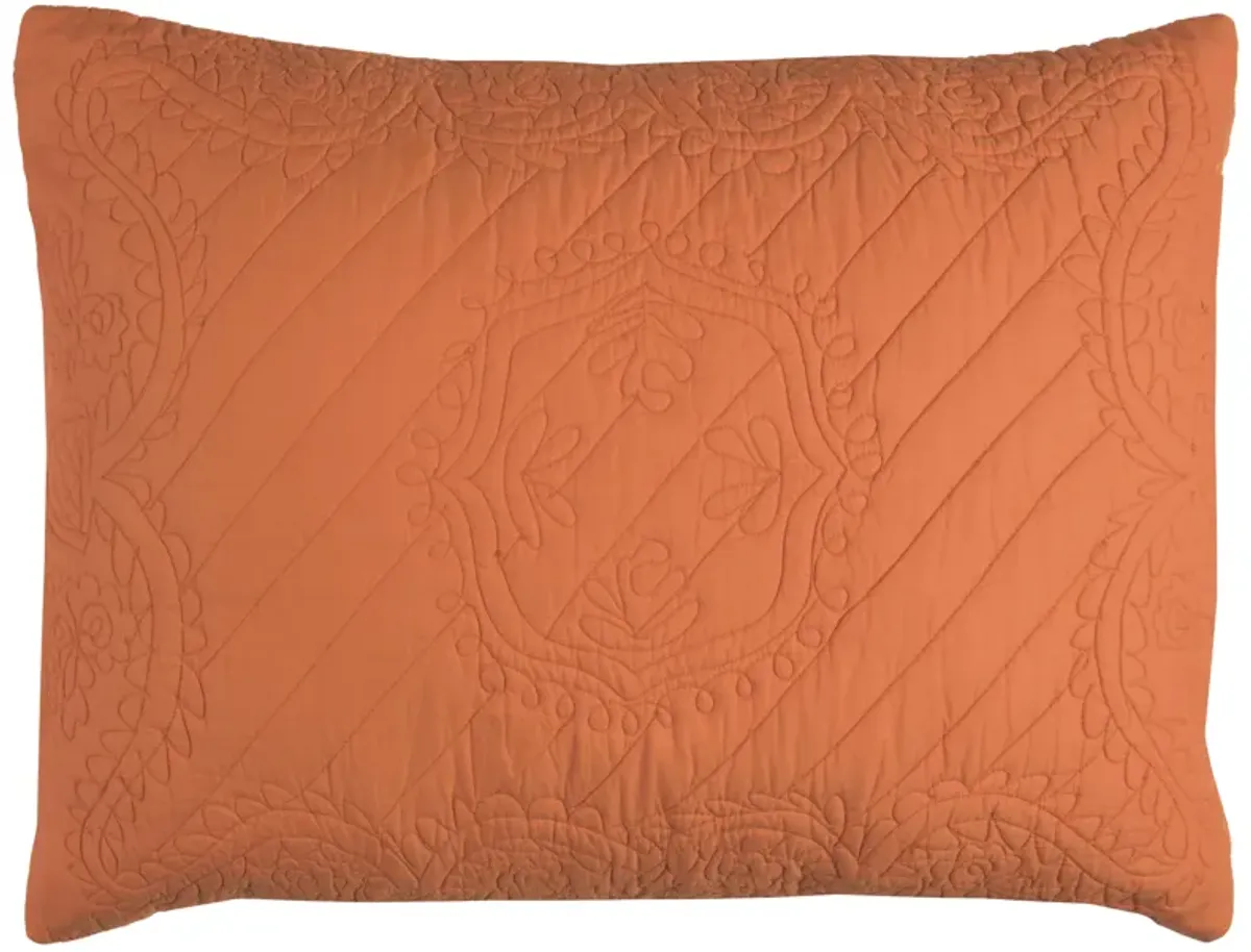 Moroccan Fling Orange Twin Floral Orange Quilt