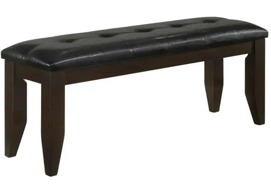 Dalila Tufted Upholstered Dining Bench Cappuccino and Black