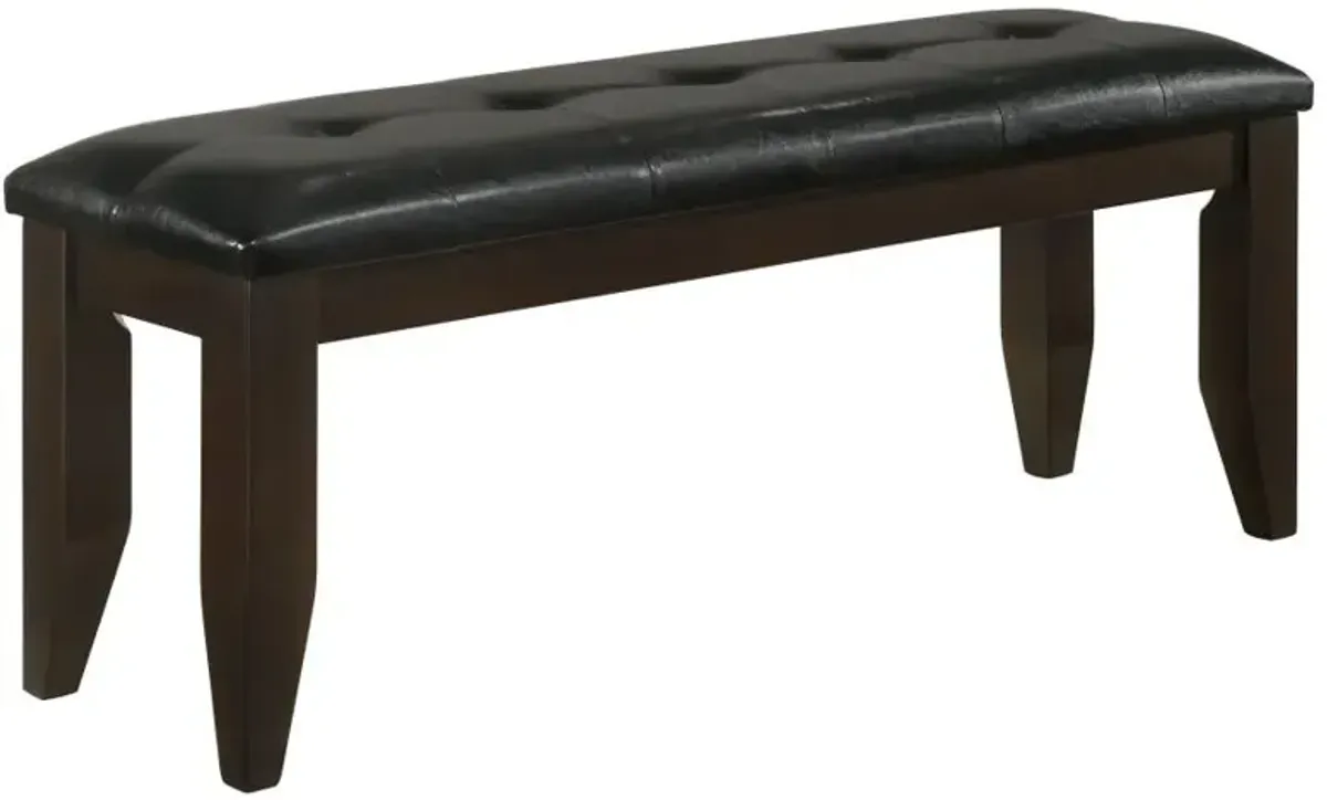 Dalila Tufted Upholstered Dining Bench Cappuccino and Black