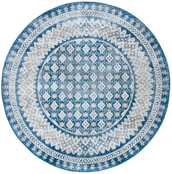 Brentwood 899 Navy / Beige 6'-7" X 6'-7" Round Round Powerloomed Rug