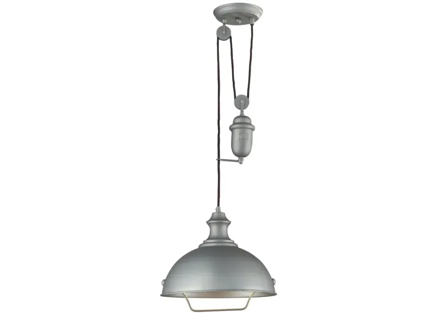 Farmhouse 14" Wide 1-Light Pendant - Aged Pewter