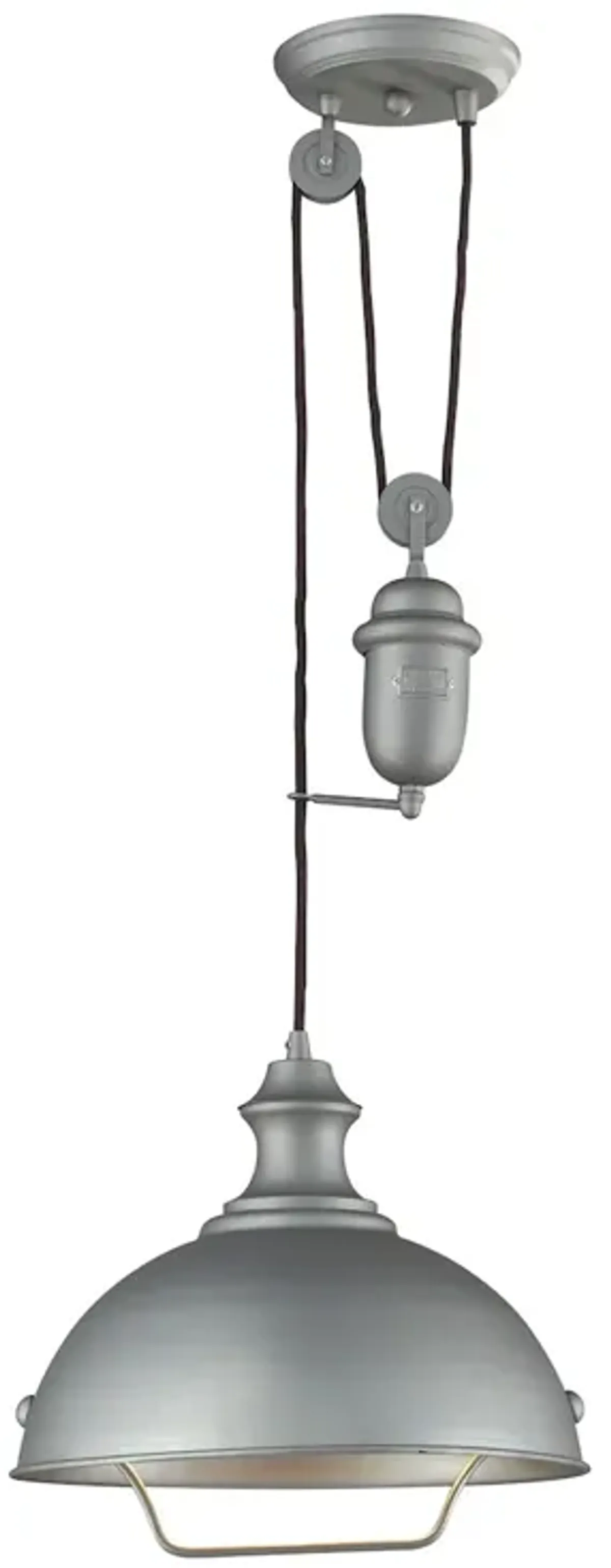 Farmhouse 14" Wide 1-Light Pendant - Aged Pewter