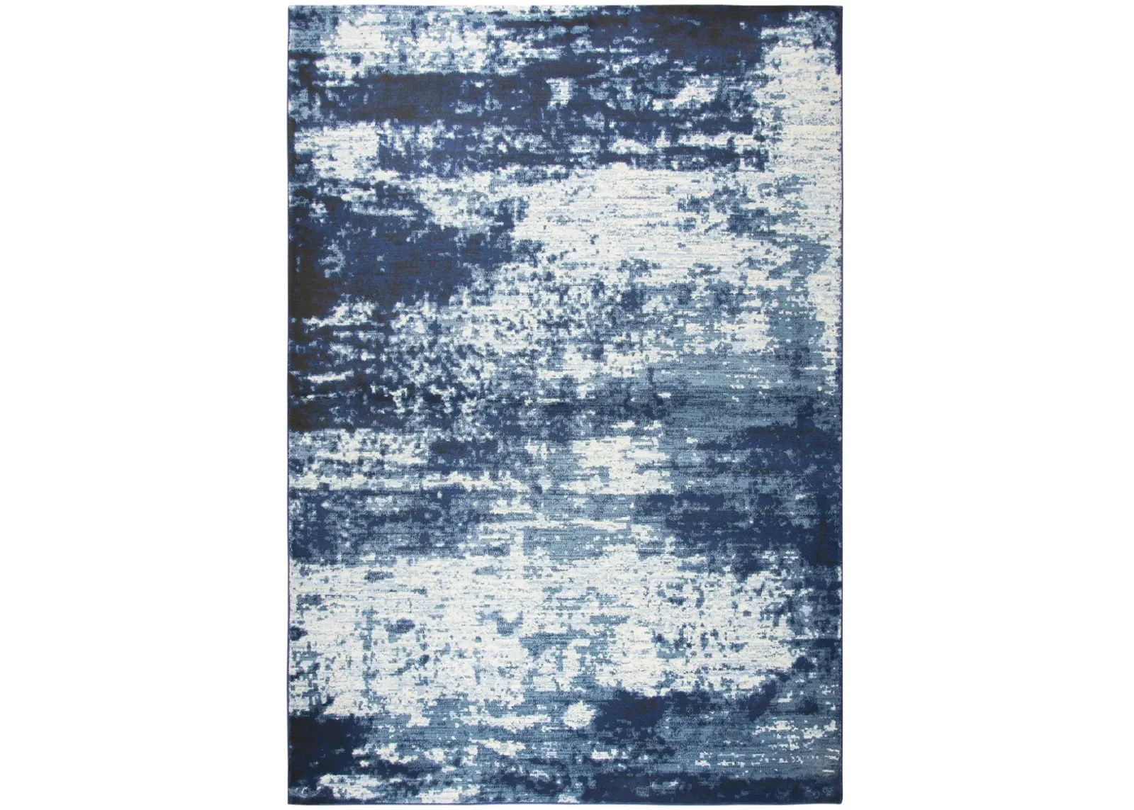 Panache Ivory/Blue Abstract Polypropylene 6'7" x 9'6" Rectangle Rug