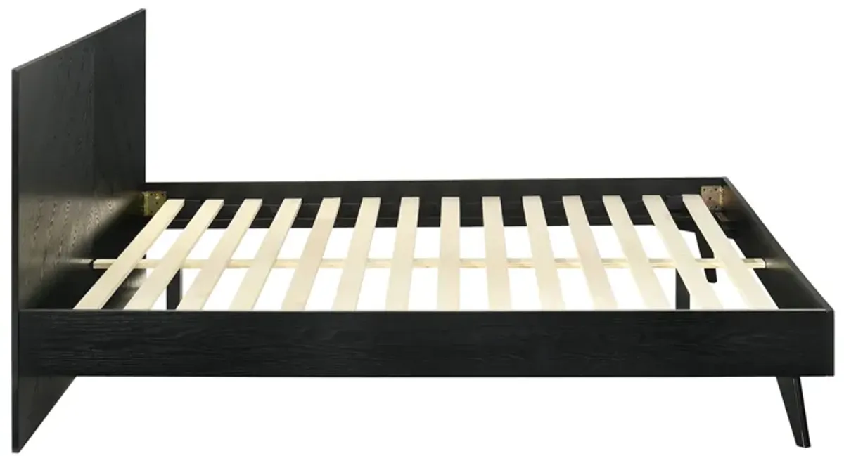 Petra King Platform Wood Bed Frame in Black Finish