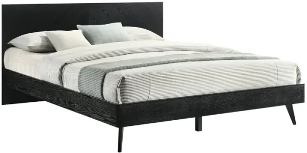 Petra King Platform Wood Bed Frame In Black Finish